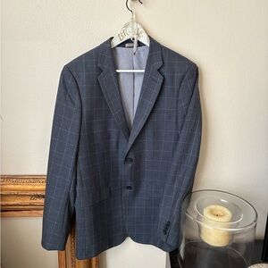 Banana Republic Men’s Windowpane Blazer Sport Coat Jacket Slim Fit Cotton 40R